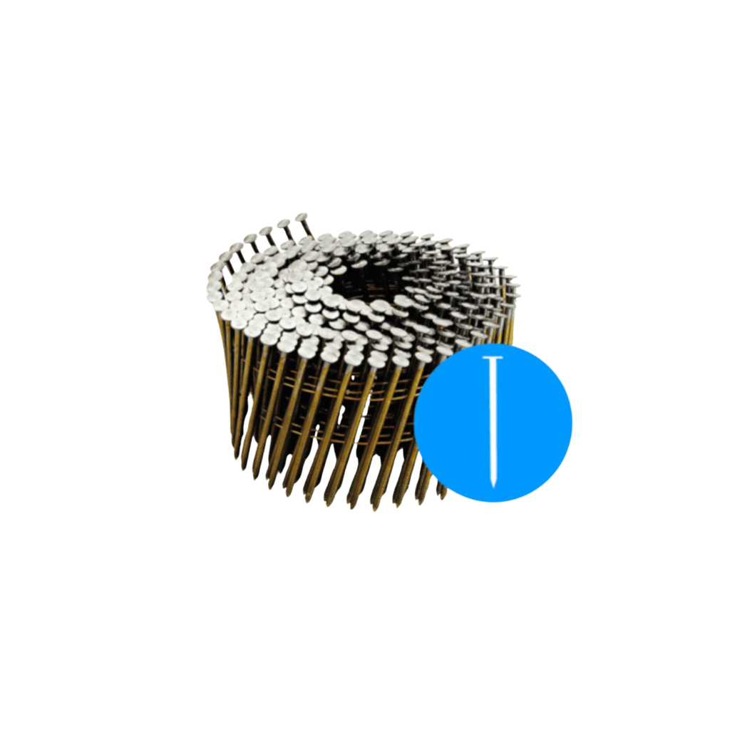 BeA BDC 45 mm bright steel coil nails, wire collated, round head, smooth shank for reliable fastening in construction and assembly.