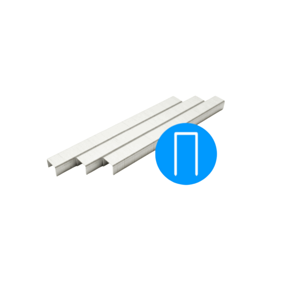BeA Type 380 fine wire staples, 10 mm length, steel galvanised, chisel point, for upholstery and furniture making.