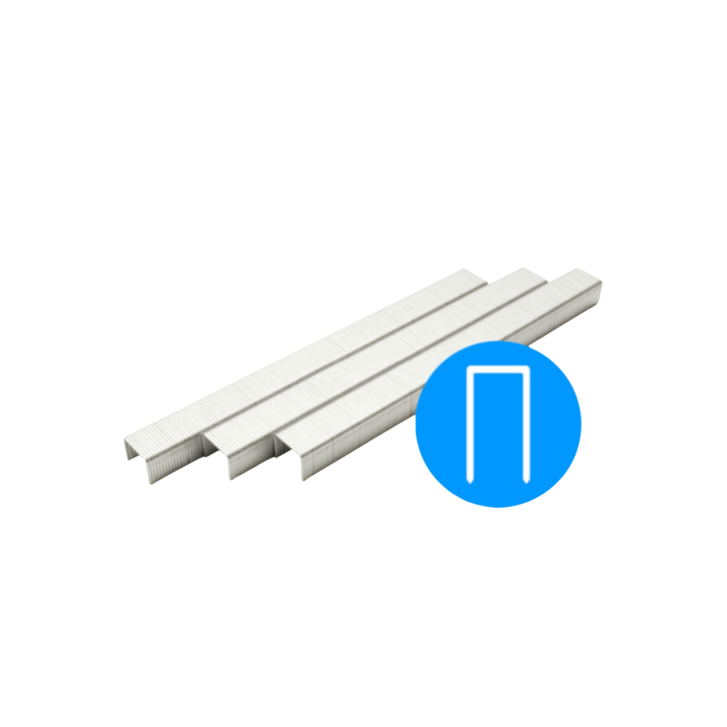 BeA Type 380 fine wire staples, 14 mm length, steel galvanised, chisel point, for upholstery and furniture making.