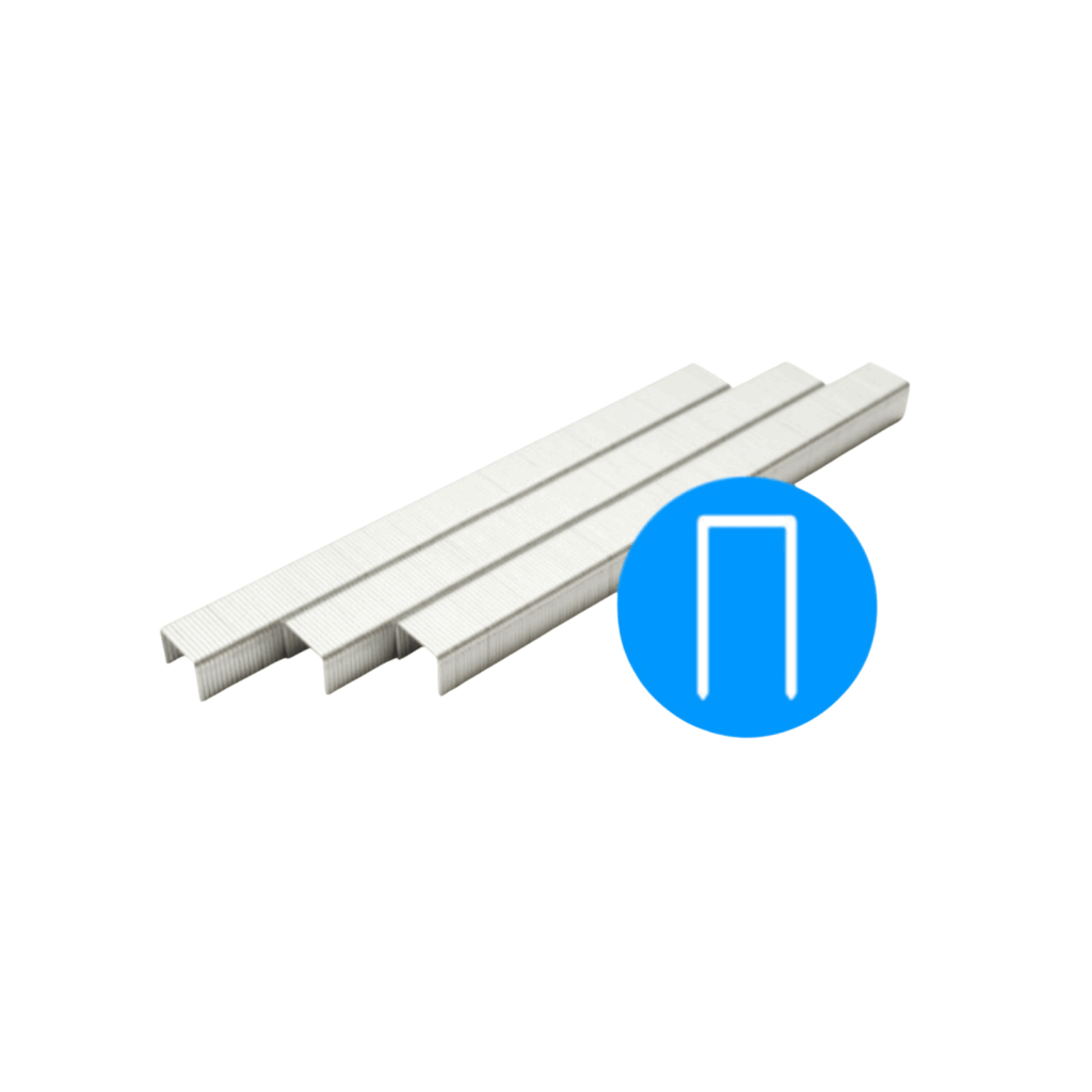 BeA Type 380 fine wire staples, 6 mm length, galvanised steel, 12.9 mm crown, chisel point, for upholstery and precision fastening.