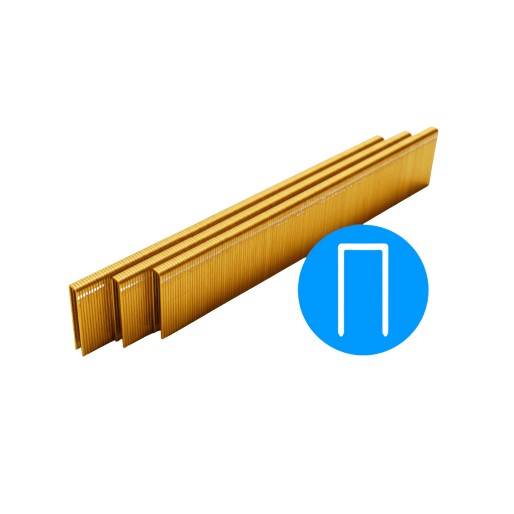 BeA Type 90 medium wire staples, 30 mm length, steel galvanised hard, chisel point, for framing and joinery.