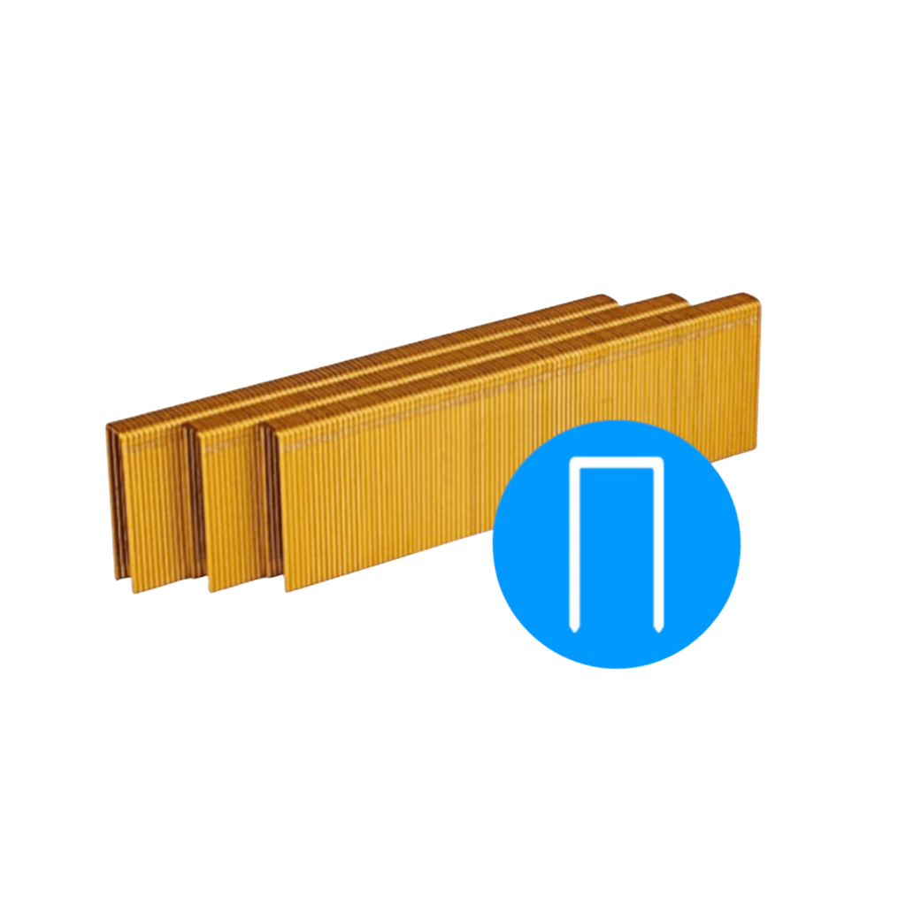 BeA Type 92 medium wire staples, 38 mm length, steel galvanised, chisel point, for framing, joinery, and crate assembly.