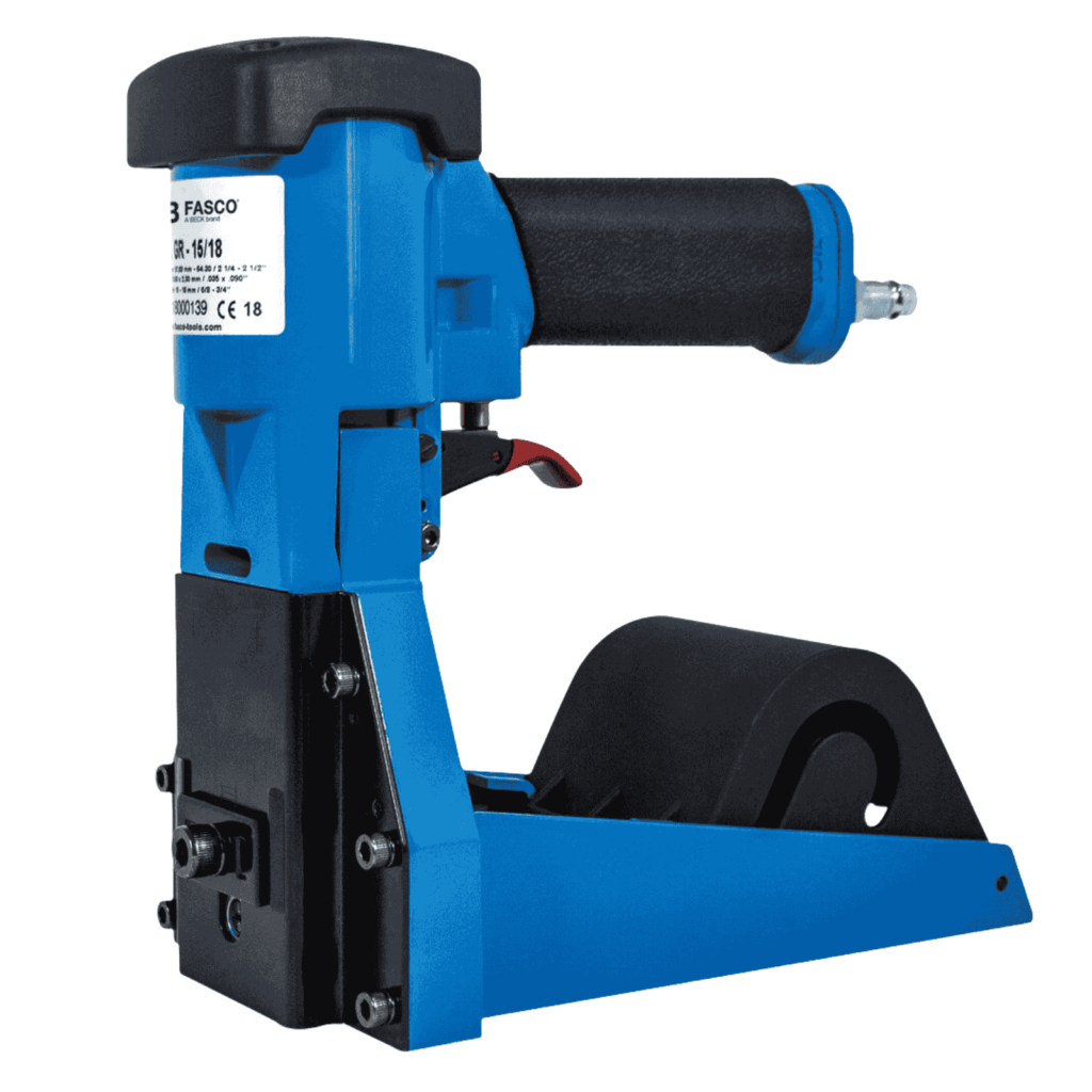 Fasco FA GR-15/18 carton closing stapler, 15–18 mm GR staples, top-loading 100-capacity magazine — Air Gun Services NZ
