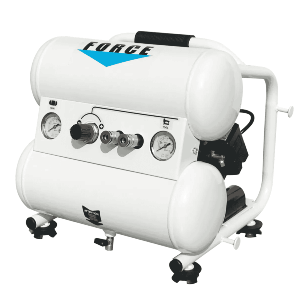 FORCE 2018HN portable air compressor, 16 L, 2.0 HP, oil-free silent design, 69 dBA — Air Gun Services NZ