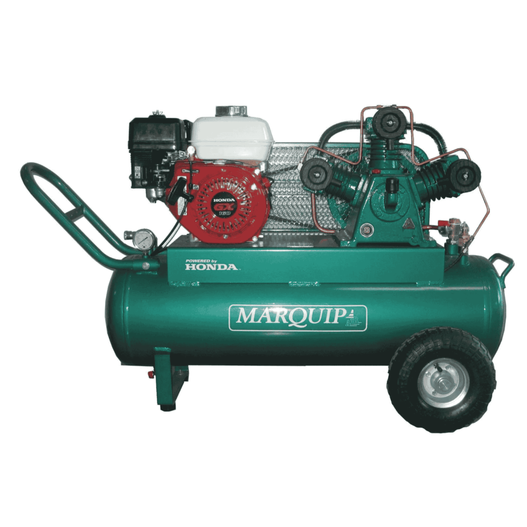 Hindin Marquip petrol Honda belt-drive air compressor, 70 L tank, 5.5 HP, TA65 pump — Air Gun Services NZ