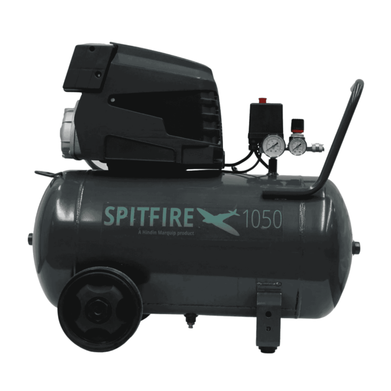 Hindin Spitfire 1050 direct-drive compressor, 50 L, 2.5 HP, 156 L/min @ 7 bar, 9 bar max — Air Gun Services NZ