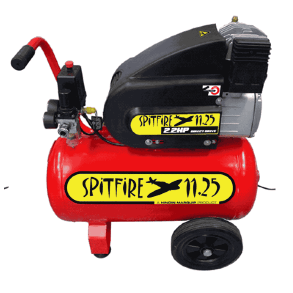 Hindin Spitfire 1125 direct-drive air compressor, 2.2 HP, 25 L tank — Air Gun Services NZ