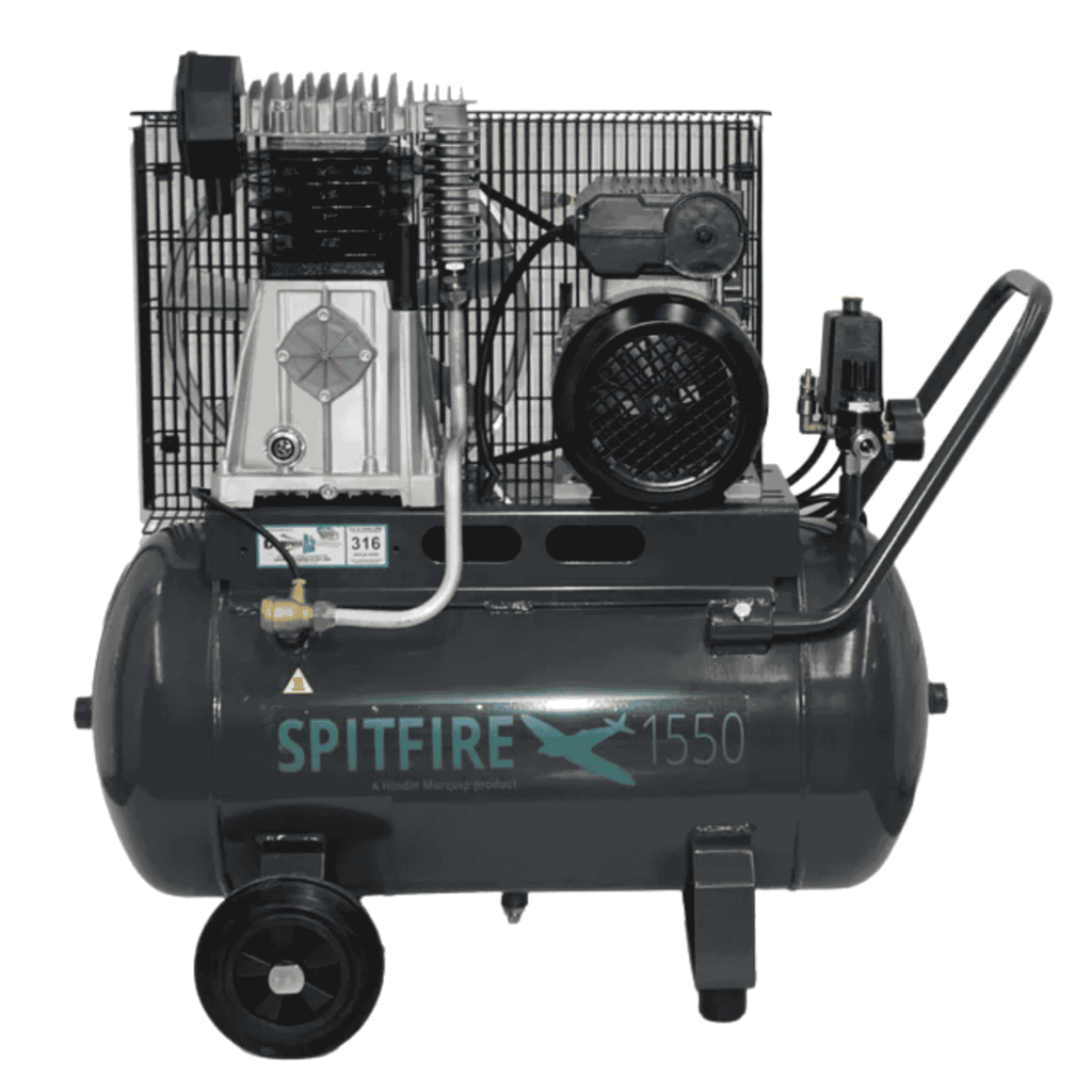Hindin Spitfire 1550 belt-drive air compressor, 3 HP, 51.5 L tank, 316 L/min @ 7 bar — Air Gun Services NZ