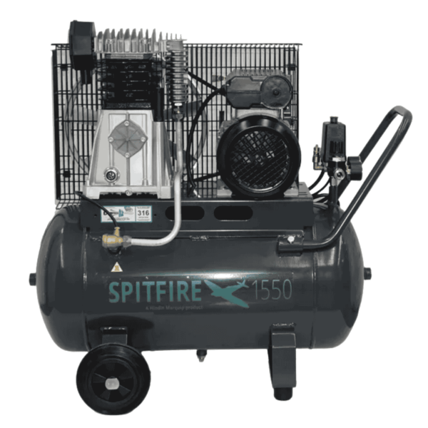 Hindin Spitfire 1550 belt-drive air compressor, 3 HP, 51.5 L tank, 316 L/min @ 7 bar — Air Gun Services NZ