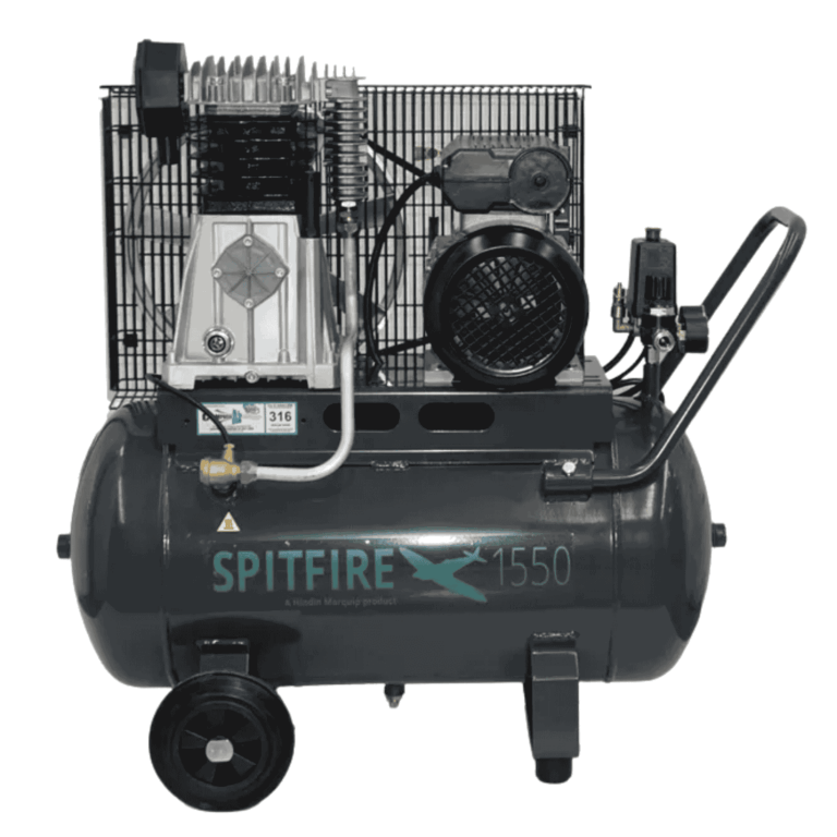 Hindin Spitfire 1550 belt-drive air compressor, 3 HP, 51.5 L tank, 316 L/min @ 7 bar — Air Gun Services NZ