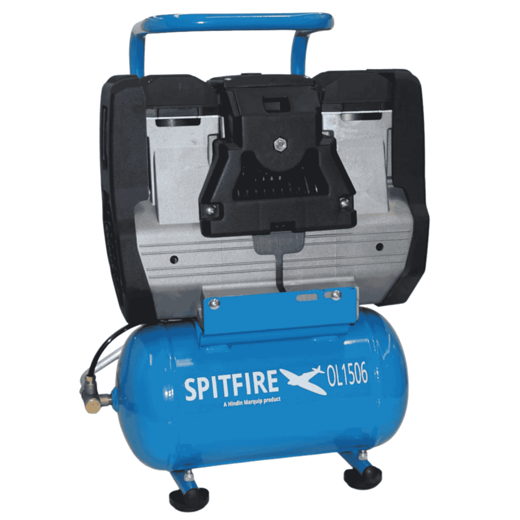 Hindin Spitfire OLI506 direct-drive compressor, 6 L, 1.5 HP, 88 L/min FAD, 8 bar max — Air Gun Services NZ