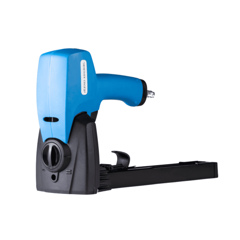 Josef Kihlberg a.560PN pneumatic carton top stapler, angled view showing handle, anvil and magazine — uses JK560 staples (15–18mm) for secure carton sealing — Air Gun Services NZ