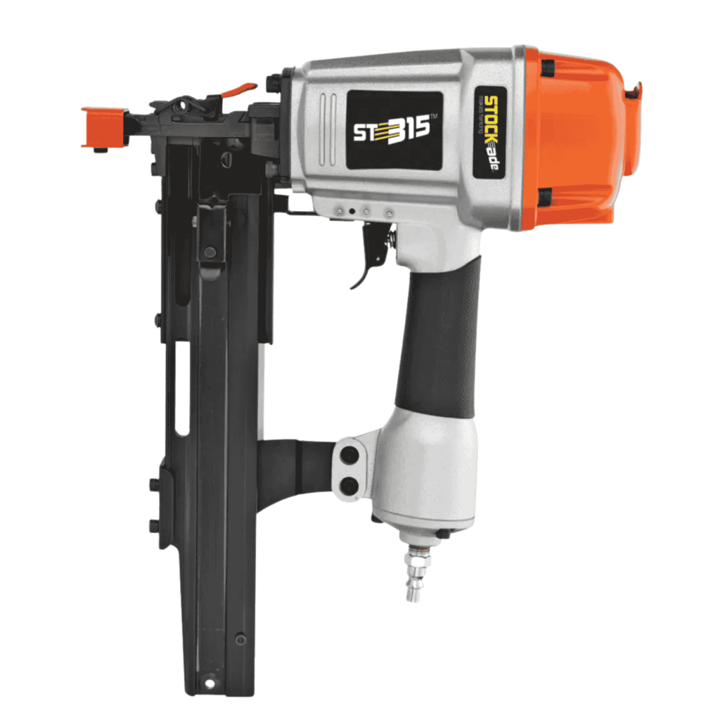 Paslode Stockade ST315 pneumatic batten stapler, 3.15 mm staples 33–40 mm, V-notch wire guide, 75-staple magazine — Air Gun Services NZ