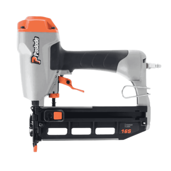 Paslode T250-16S 16ga straight pneumatic brad nailer, 19–65 mm, 100-brad magazine — Air Gun Services NZ