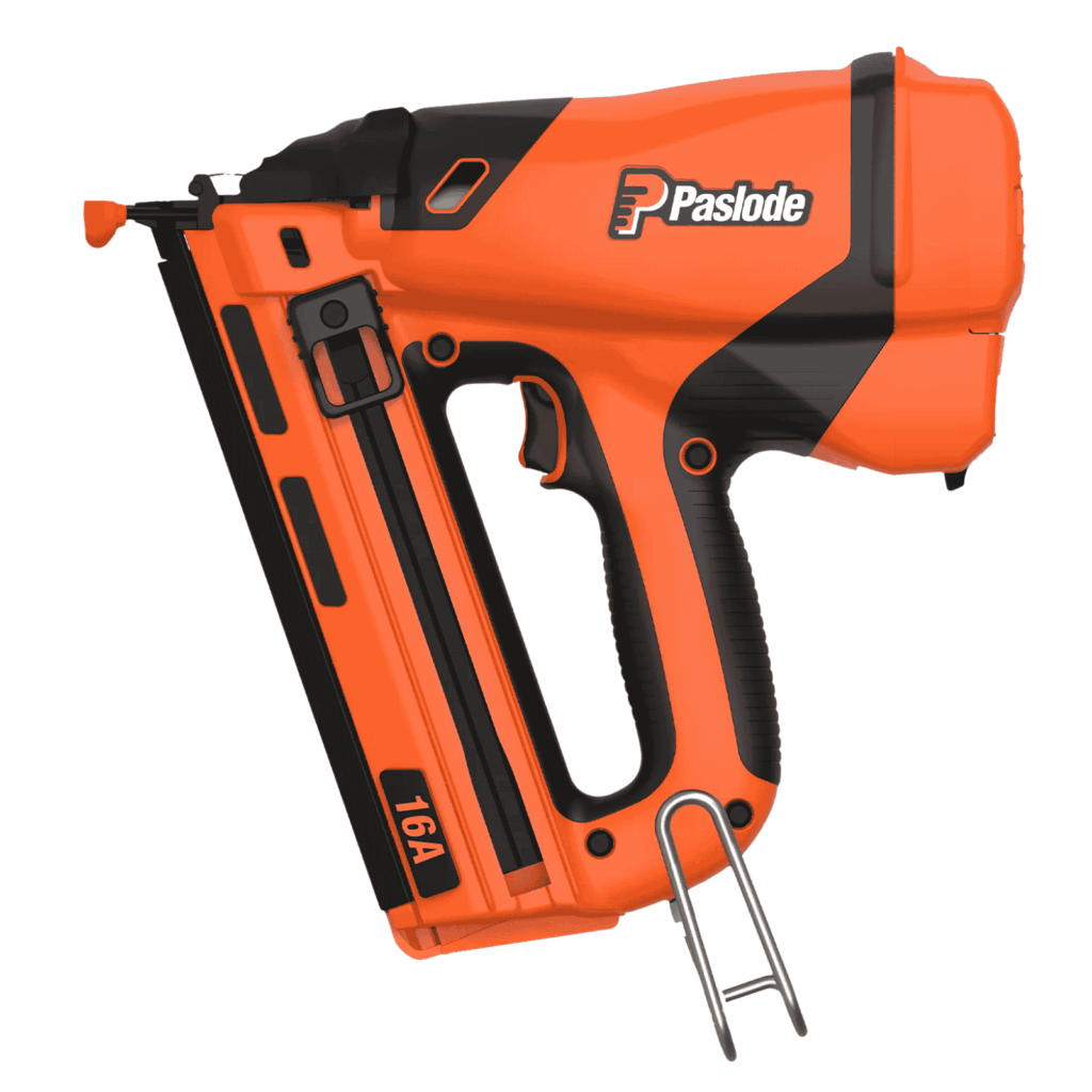 Paslode TrimMaster-Li 16ga 20° angled gas finish nailer (bradder), 32–64 mm — Air Gun Services NZ