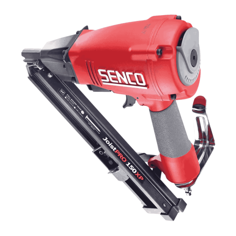 Senco JoistPro 150XP 34° paper-tape metal connector nailer for 38 mm positive-placement nails with probe nose, sequential trigger and 30-nail magazine — Air Gun Services NZ