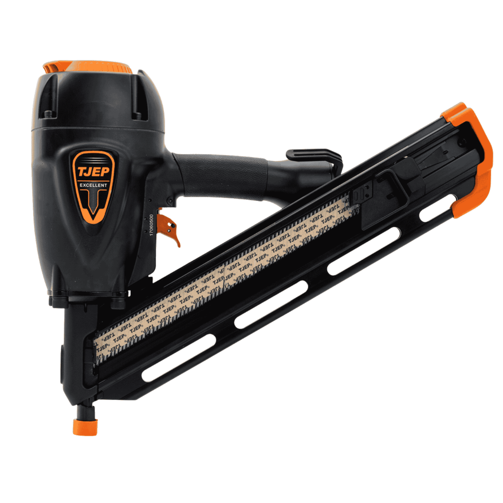 TJEP GRF 34/100 34° pneumatic strip framing nailer, 63–100 mm paper-collated nails for framing and raftering — Air Gun Services NZ